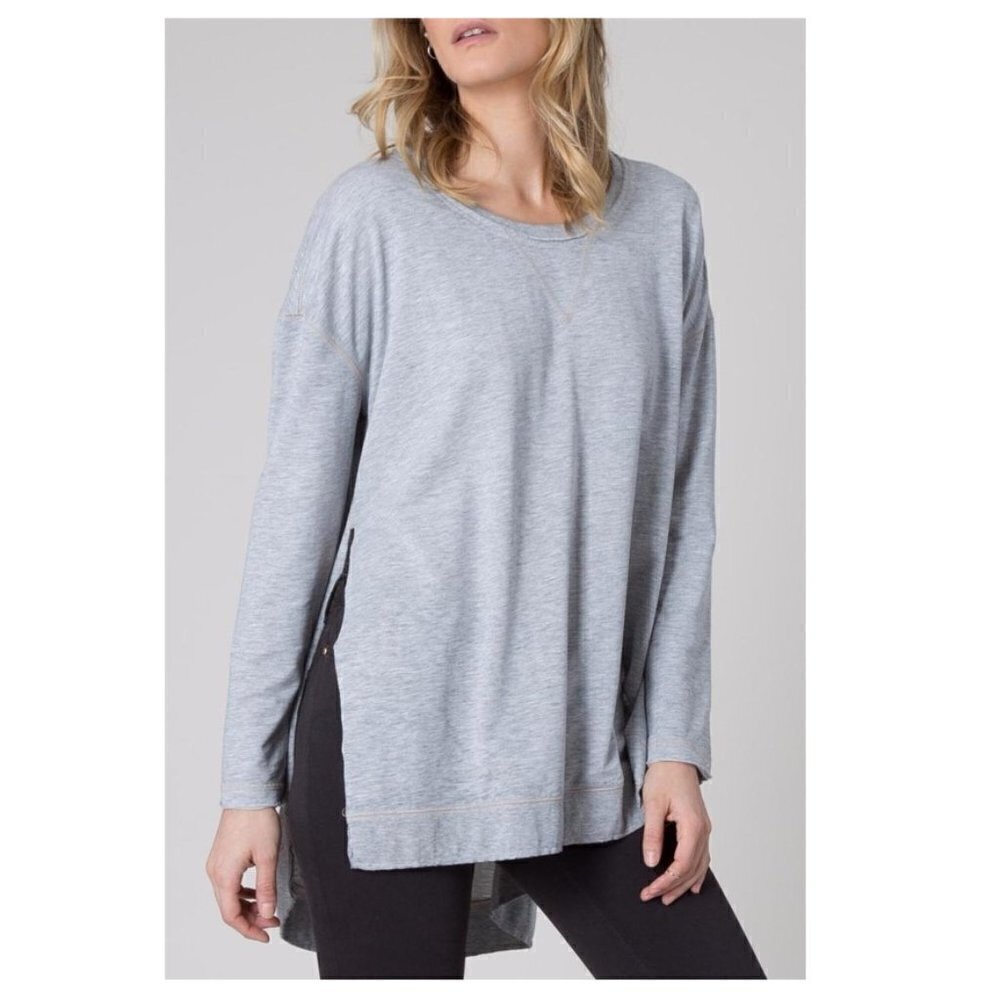 Z Supply Weekender Side Slit Oversized terry XS Gray